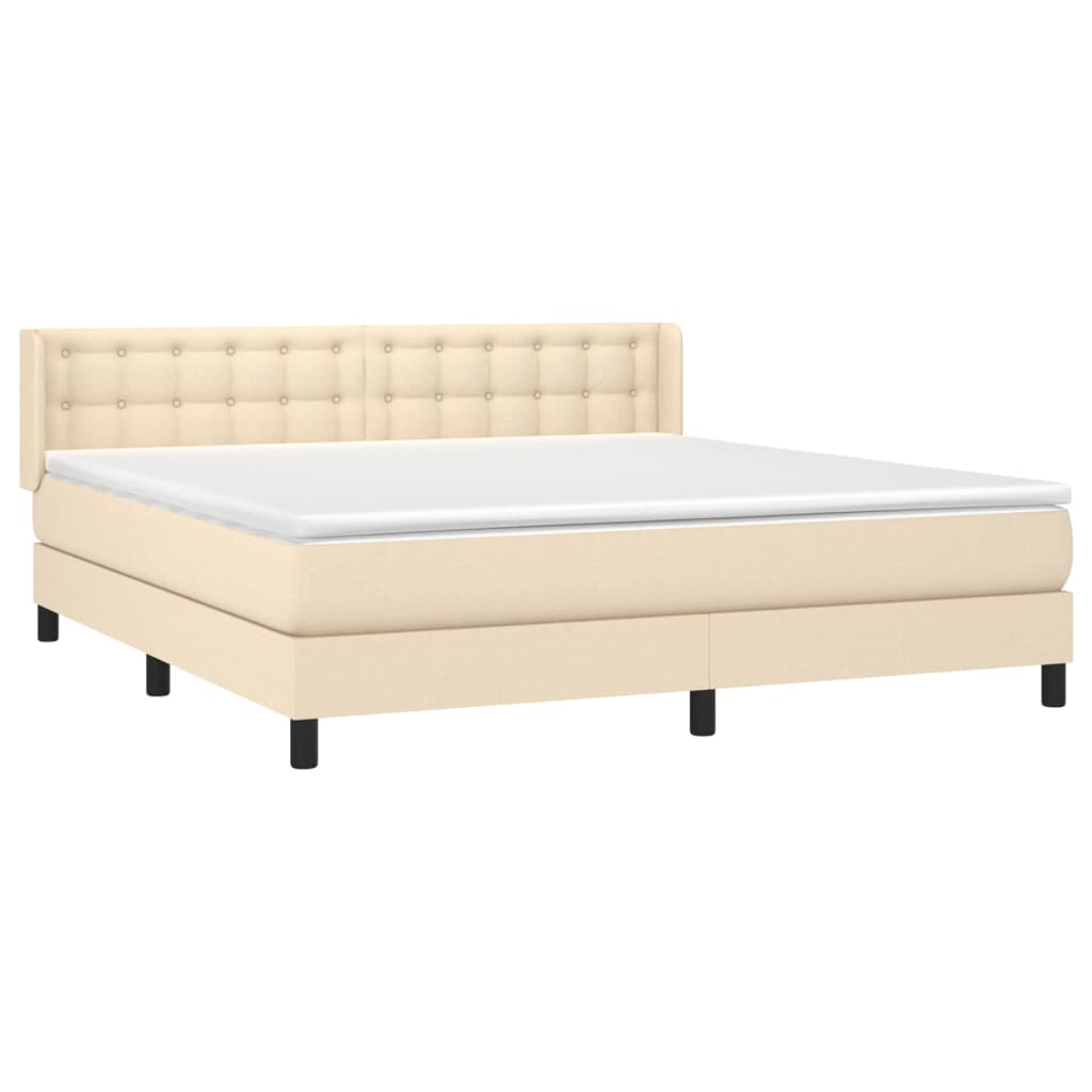 Sommier à lattes de lit avec matelas Crème 180x200 cm Tissu - XIOS
