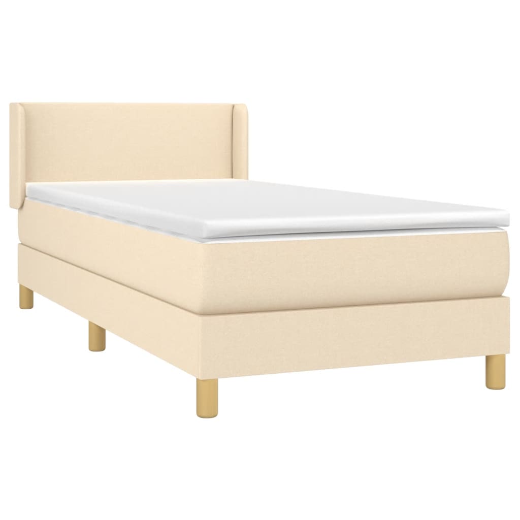 Sommier à lattes de lit avec matelas Crème 100x200 cm Tissu - XIOS