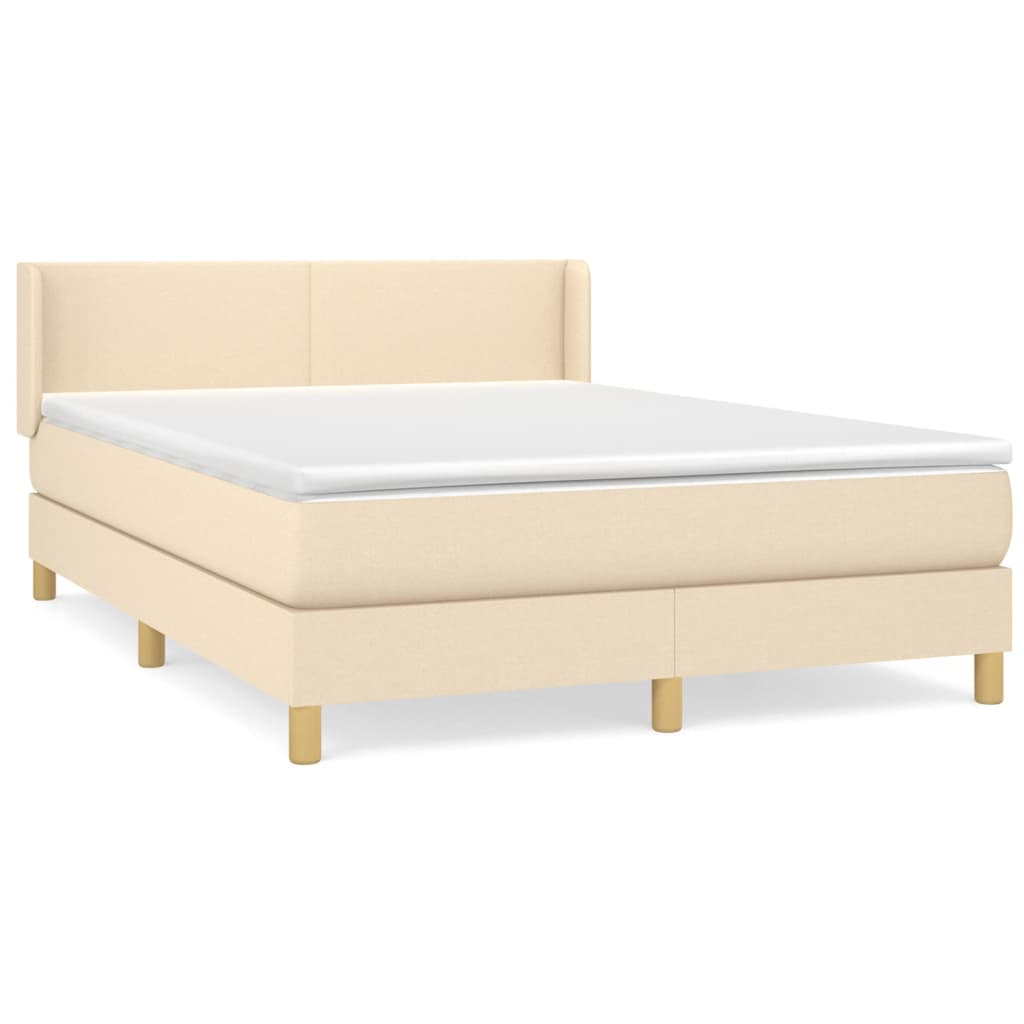 Sommier à lattes de lit avec matelas Crème 140x190 cm Tissu - XIOS