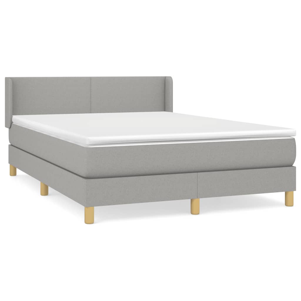Sommier à lattes de lit avec matelas Gris clair 140x200cm Tissu - XIOS