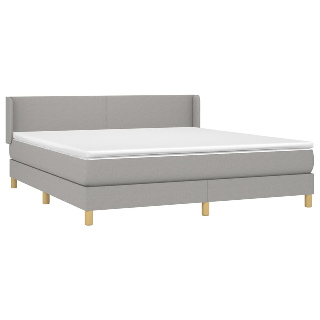 Sommier à lattes de lit avec matelas Gris clair 160x200cm Tissu - XIOS