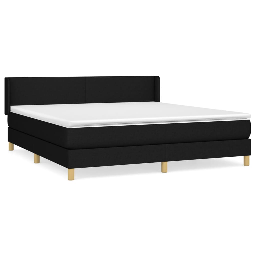 Sommier à lattes de lit avec matelas Noir 160x200 cm Tissu - XIOS