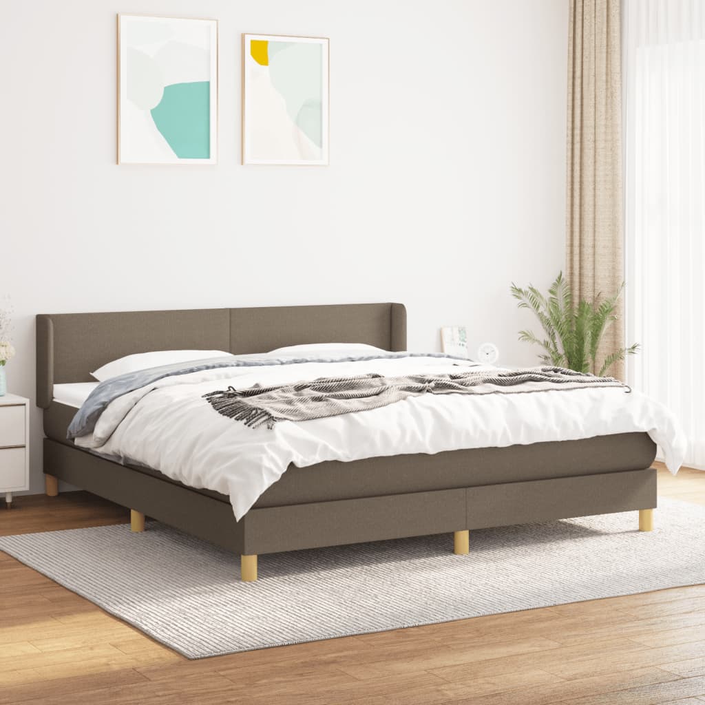 Sommier à lattes de lit avec matelas Taupe 160x200 cm Tissu - XIOS