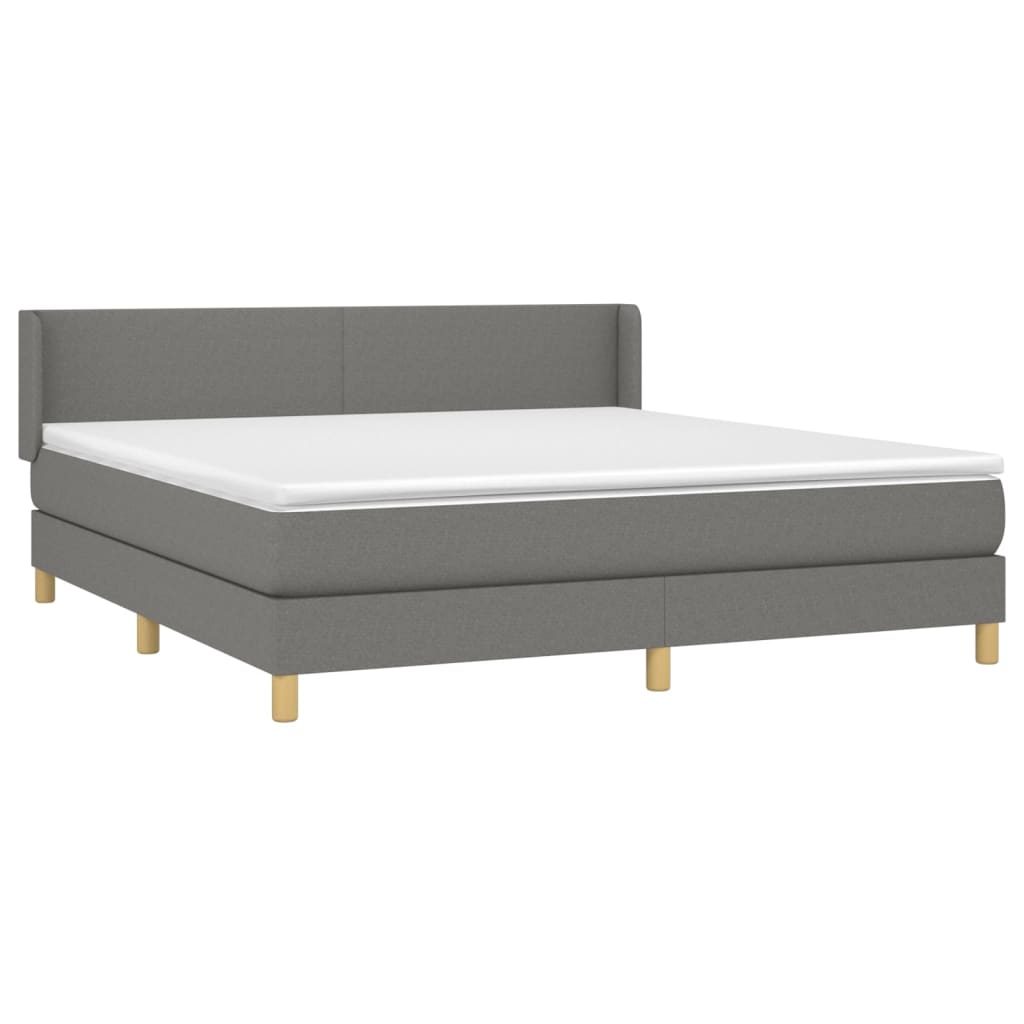 Sommier à lattes de lit avec matelas Gris foncé 180x200cm Tissu - XIOS