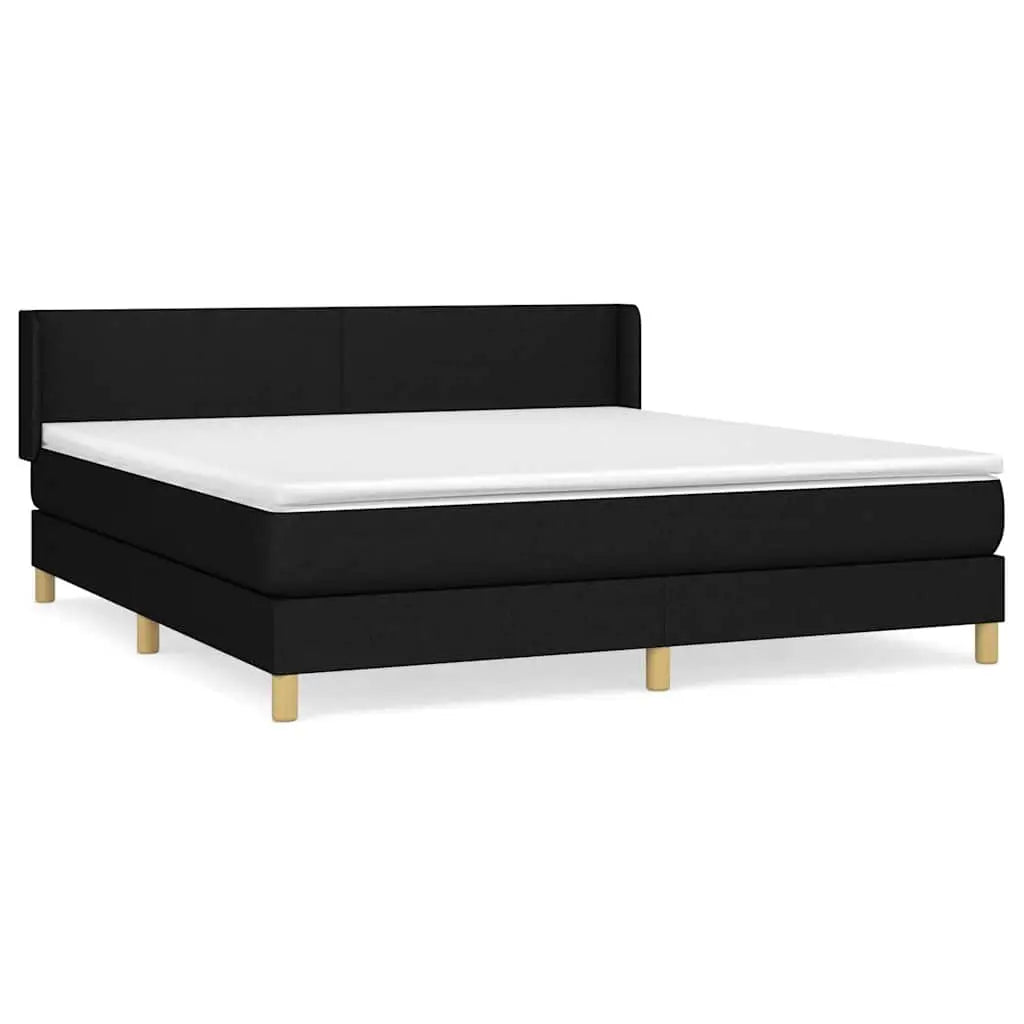 Sommier à lattes de lit avec matelas Noir 180x200 cm Tissu - XIOS