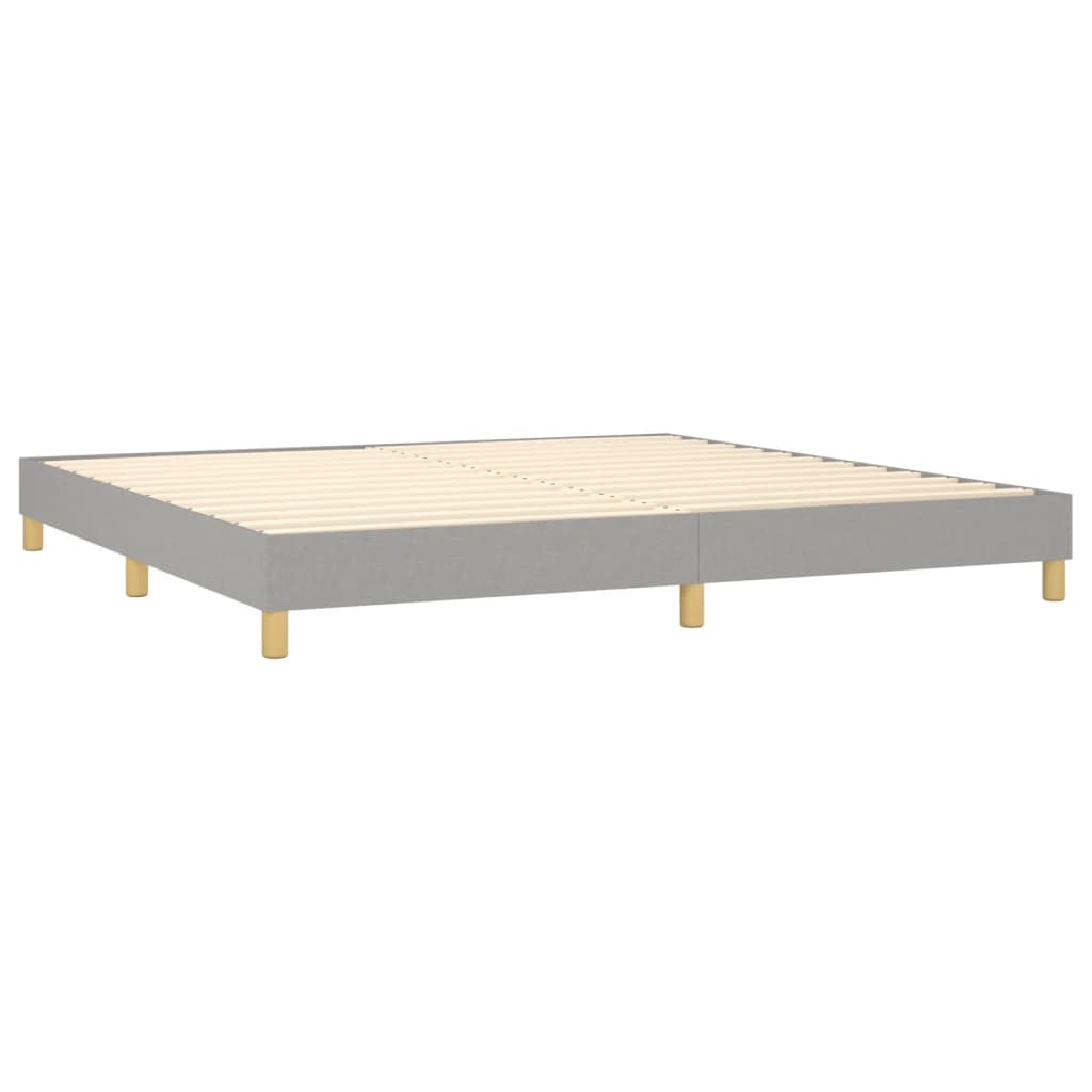 Sommier à lattes de lit avec matelas Gris clair 200x200cm Tissu - XIOS