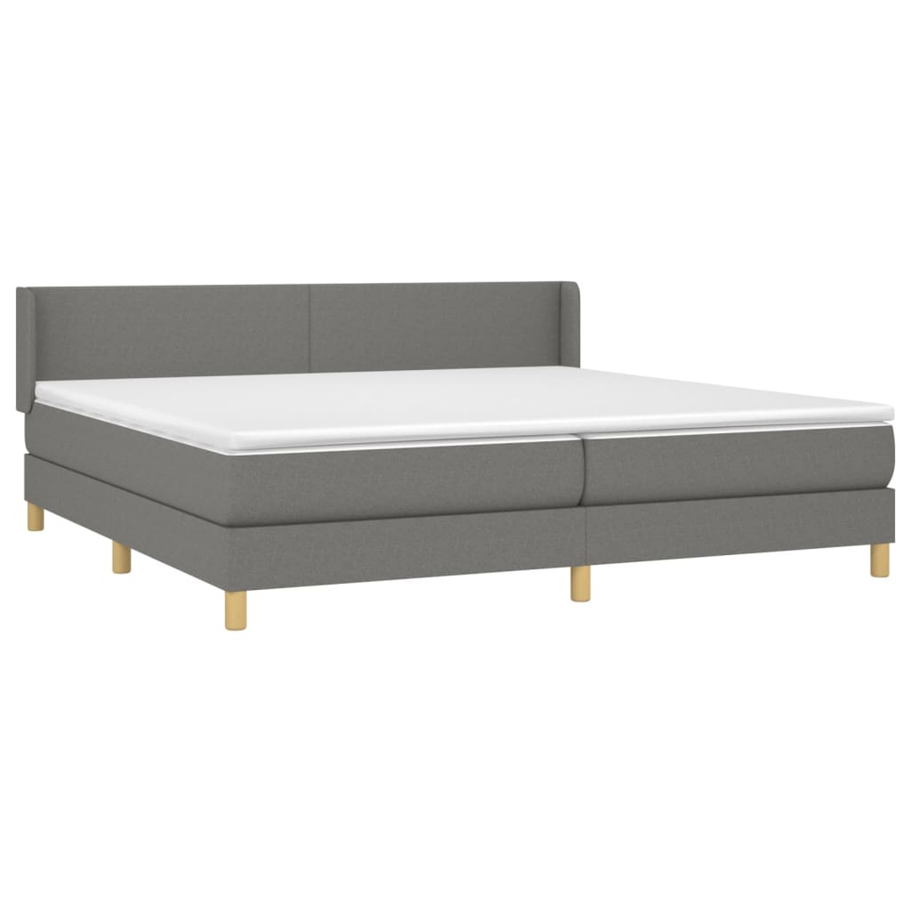 Sommier à lattes de lit avec matelas Gris foncé 200x200cm Tissu - XIOS