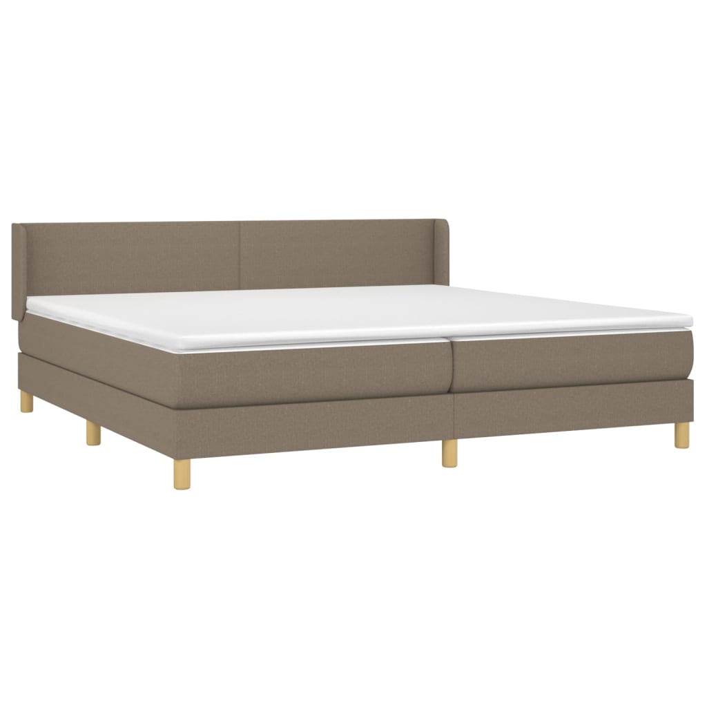 Sommier à lattes de lit avec matelas Taupe 200x200 cm Tissu - XIOS
