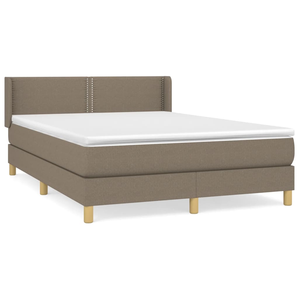 Sommier à lattes de lit avec matelas Taupe 140x200 cm Tissu - XIOS