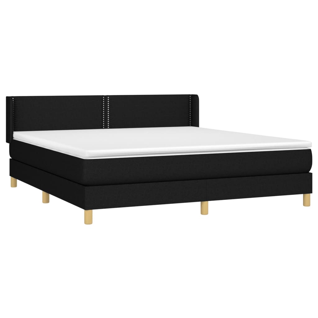 Sommier à lattes de lit avec matelas Noir 160x200 cm Tissu - XIOS