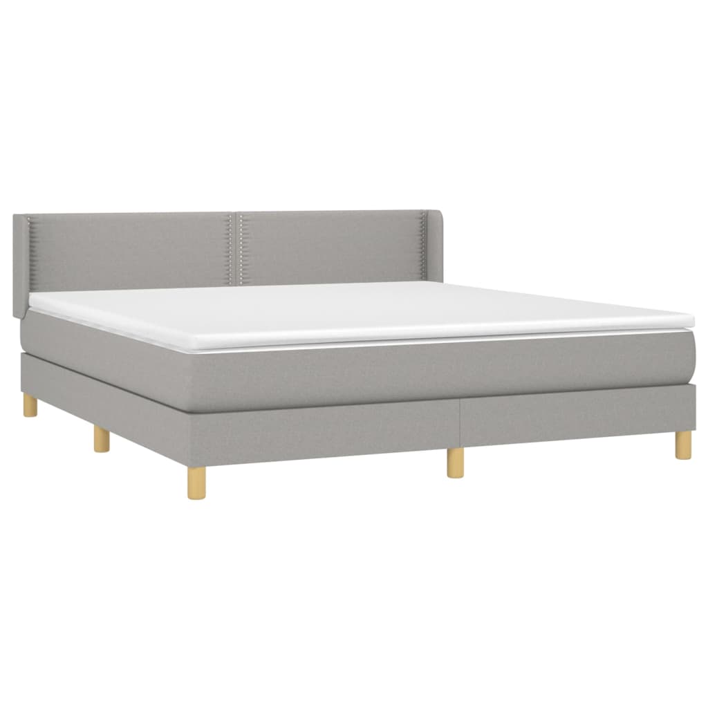 Sommier à lattes de lit avec matelas Gris clair 180x200cm Tissu - XIOS