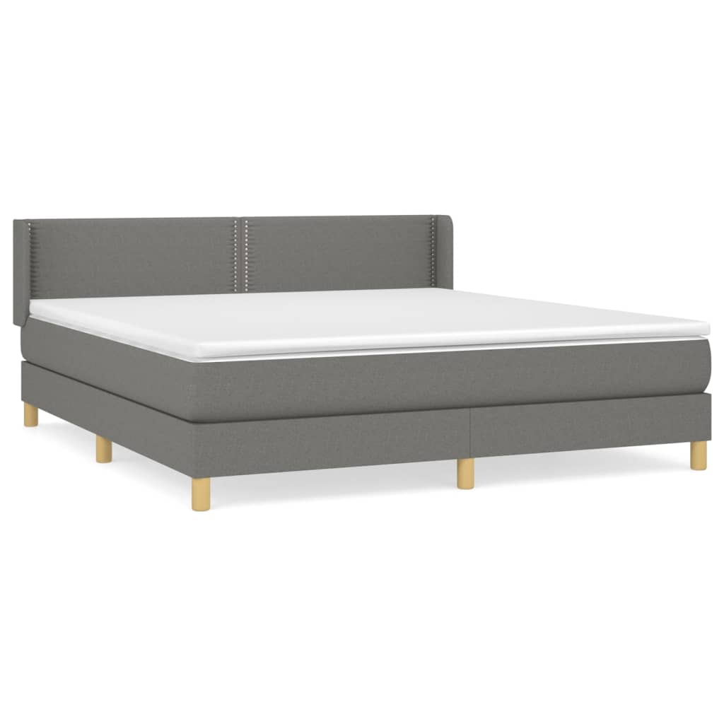 Sommier à lattes de lit avec matelas Gris foncé 180x200cm Tissu - XIOS