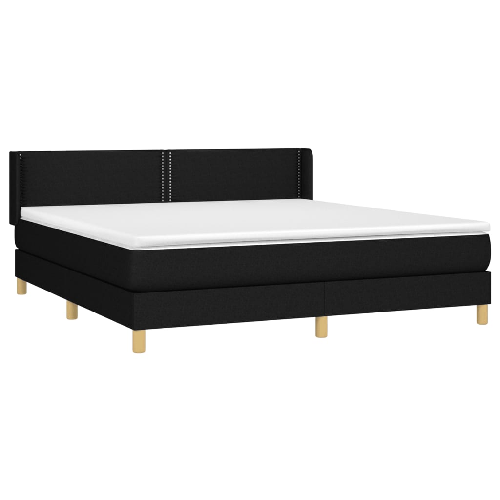 Sommier à lattes de lit avec matelas Noir 180x200 cm Tissu - XIOS