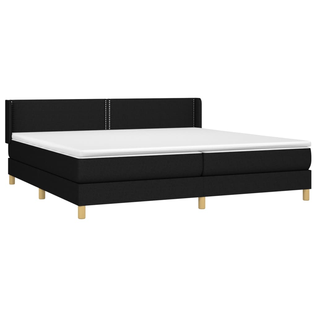 Sommier à lattes de lit avec matelas Noir 200x200 cm Tissu - XIOS
