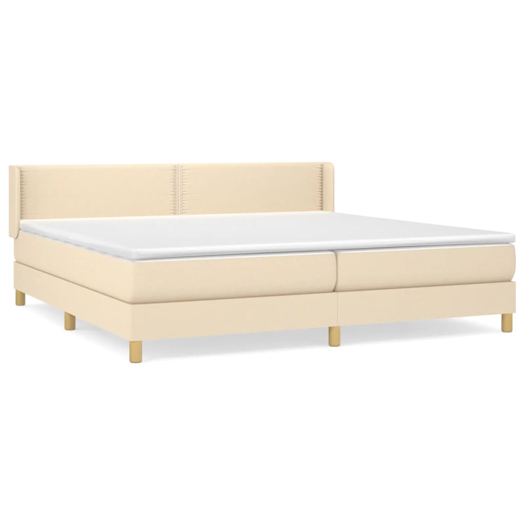 Sommier à lattes de lit avec matelas Crème 200x200 cm Tissu - XIOS