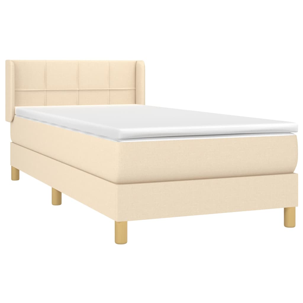 Sommier à lattes de lit avec matelas Crème 100x200 cm Tissu - XIOS