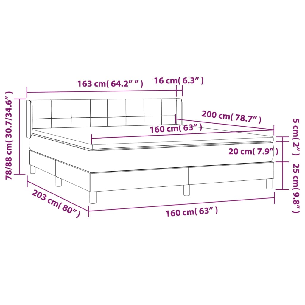Sommier à lattes de lit avec matelas Marron foncé 160x200 cm - XIOS