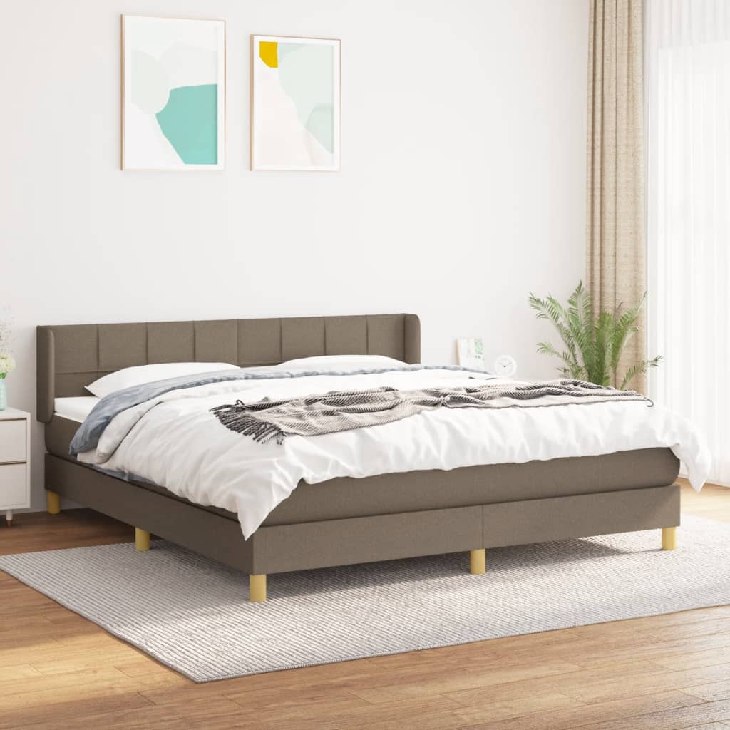 Sommier à lattes de lit avec matelas Taupe 180x200 cm Tissu - XIOS