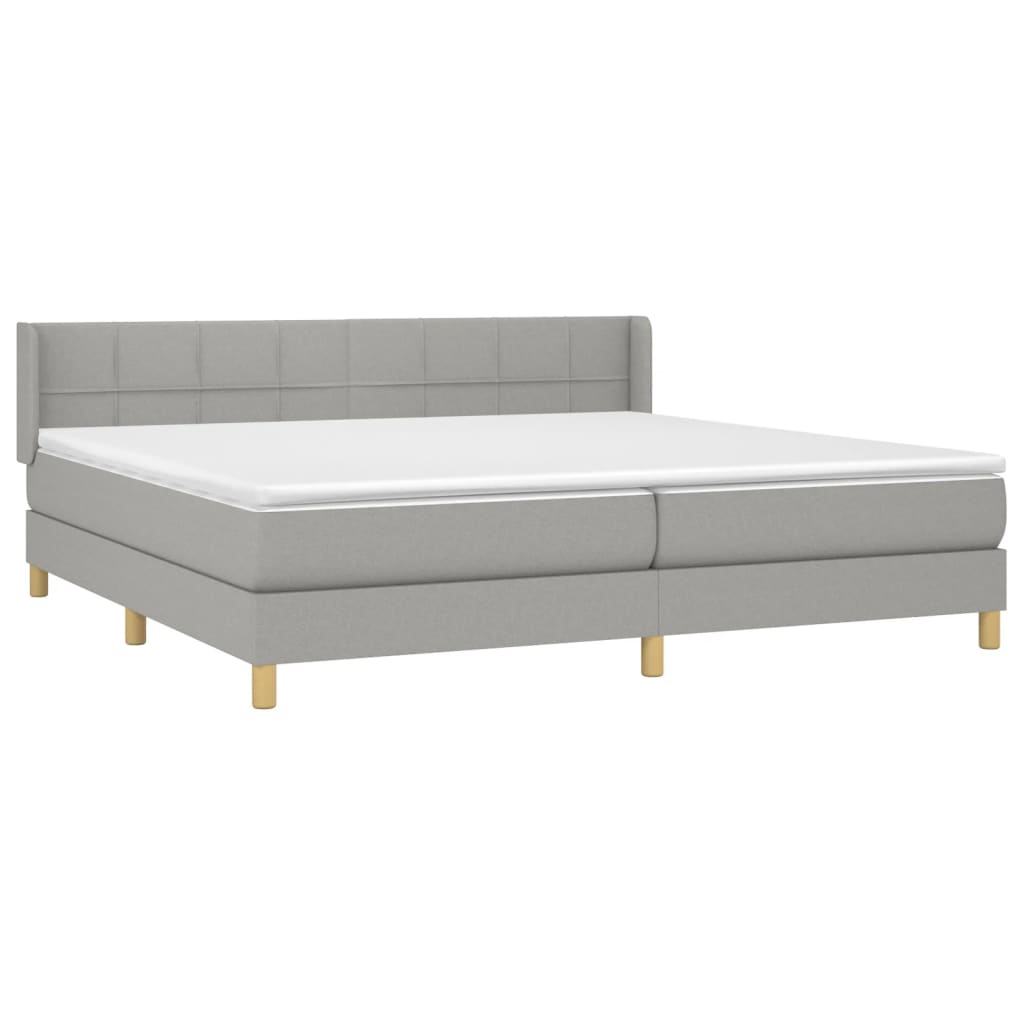 Sommier à lattes de lit avec matelas Gris clair 200x200cm Tissu - XIOS