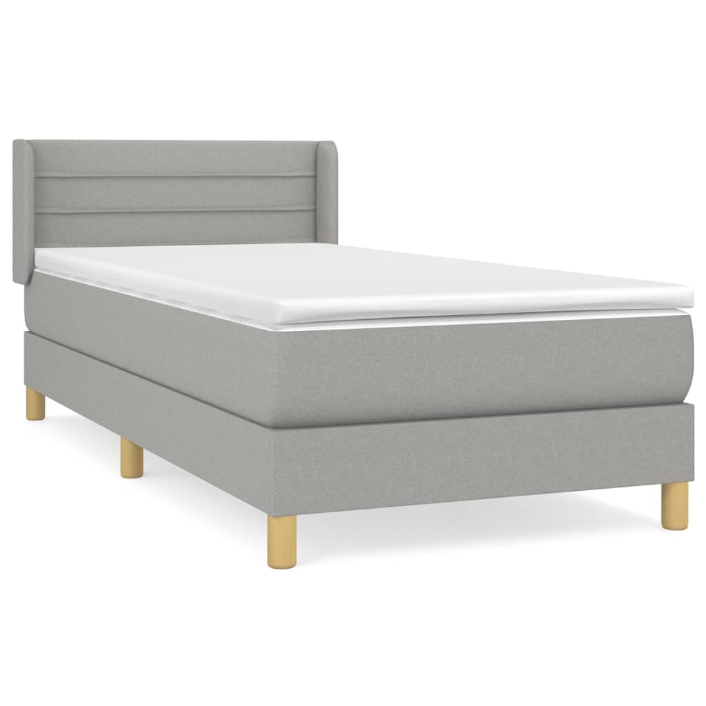 Sommier à lattes de lit avec matelas Gris clair 80x200 cm Tissu - XIOS
