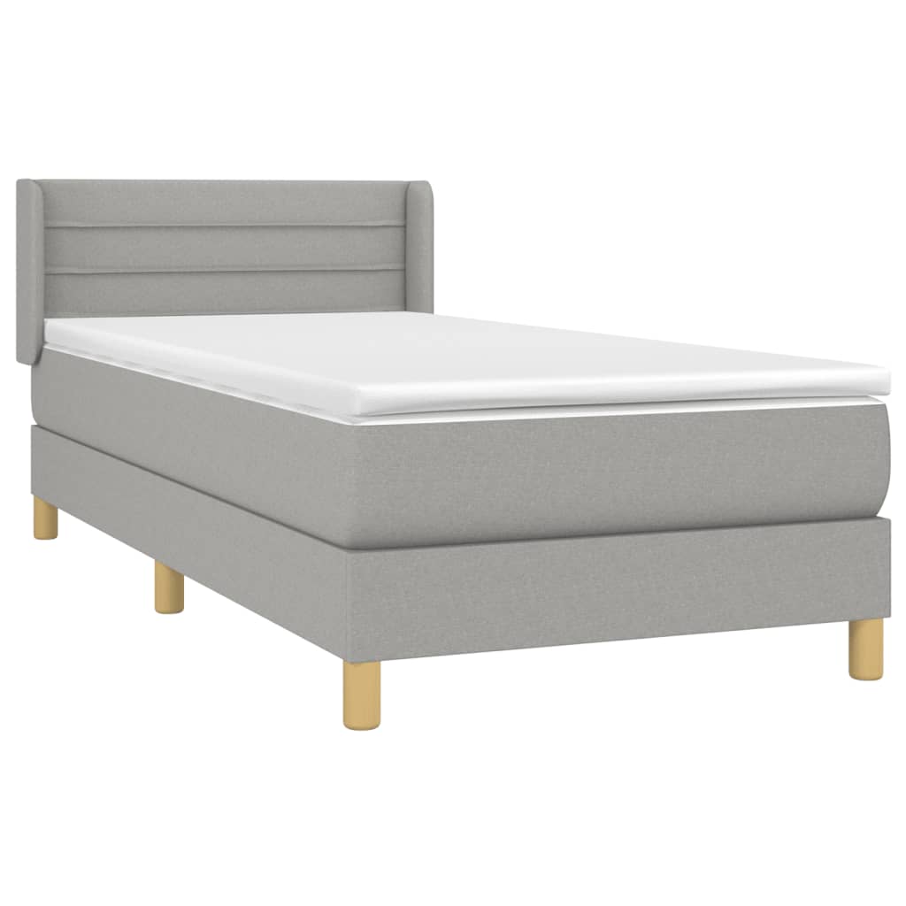 Sommier à lattes de lit avec matelas Gris clair 80x200 cm Tissu - XIOS