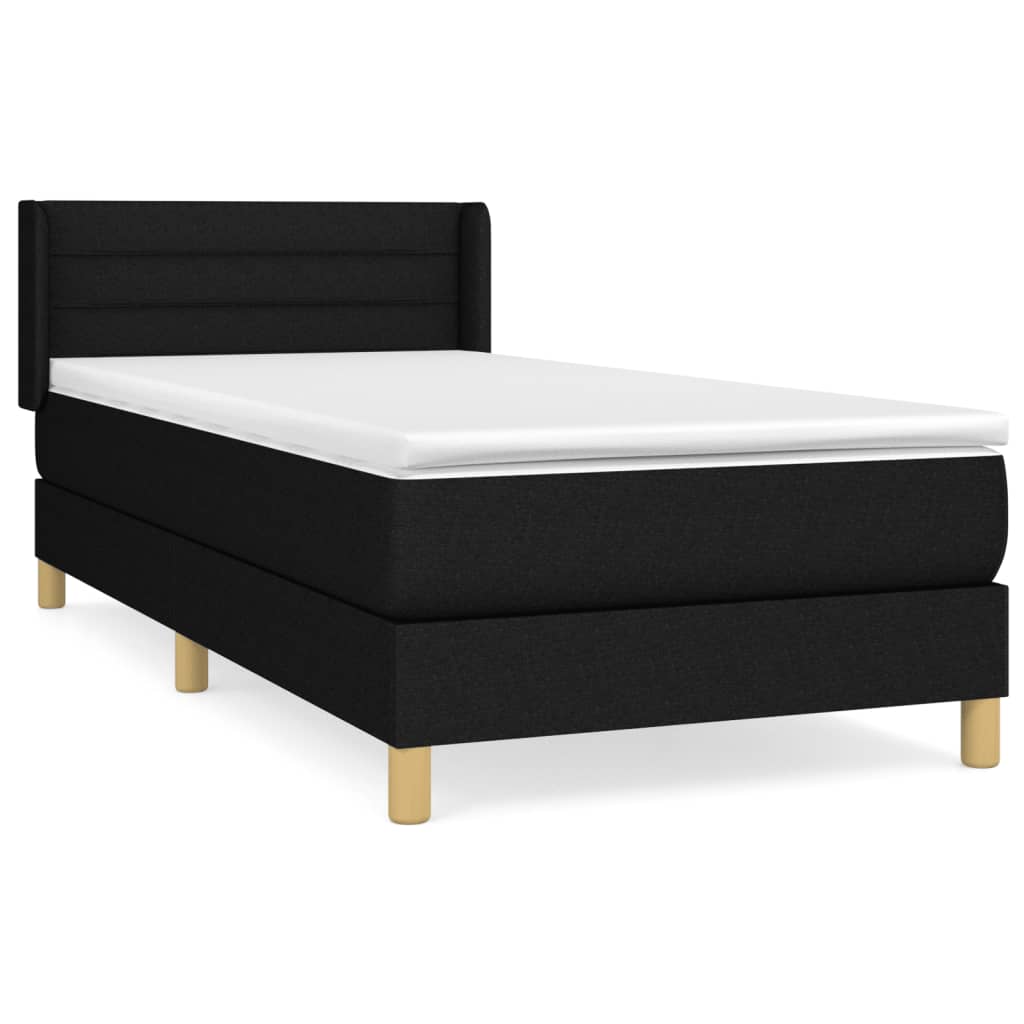 Sommier à lattes de lit et matelas Noir 80x200 cm Tissu - XIOS