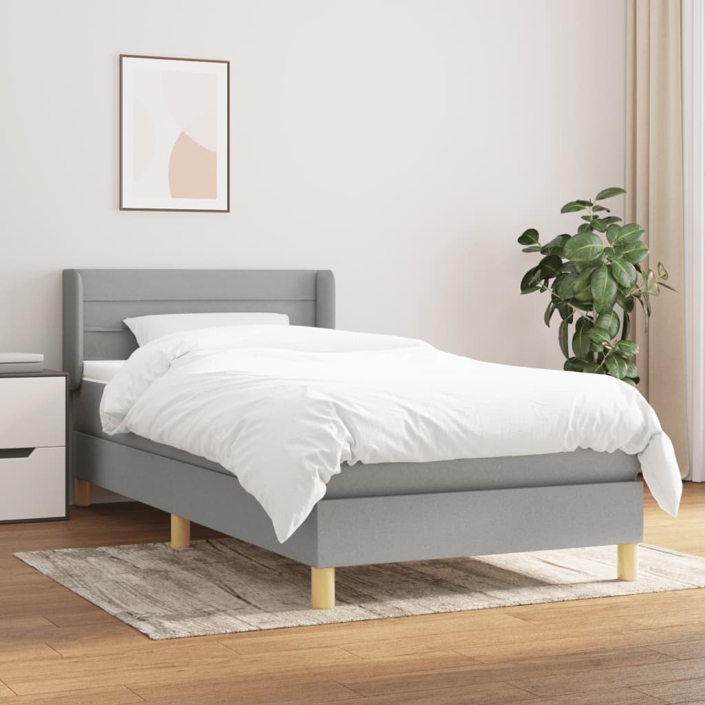 Sommier à lattes de lit avec matelas Gris clair 100x200cm Tissu - XIOS