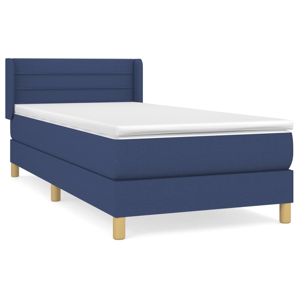 Sommier à lattes de lit avec matelas Bleu 100x200 cm Tissu - XIOS