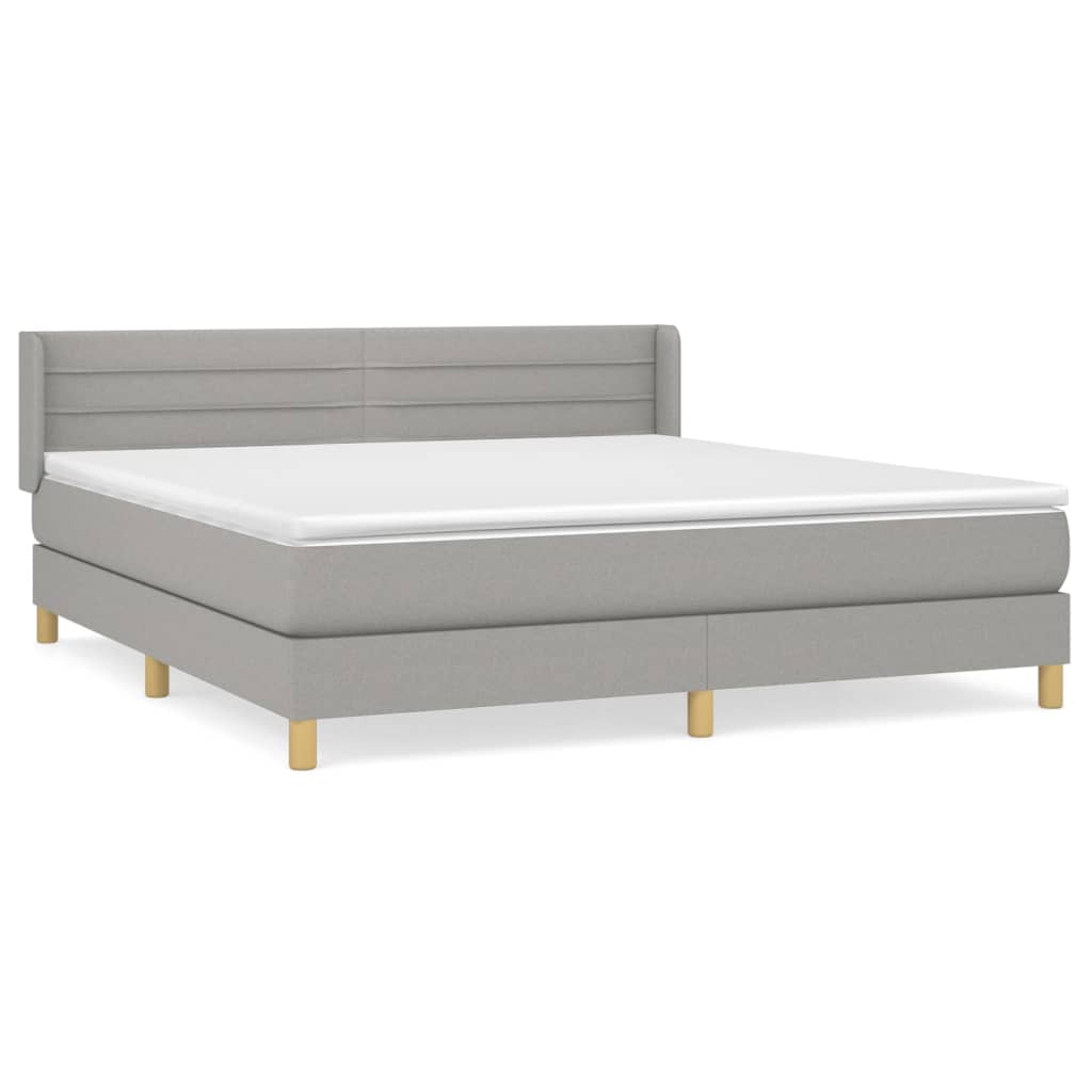 Sommier à lattes de lit avec matelas Gris clair 160x200cm Tissu - XIOS