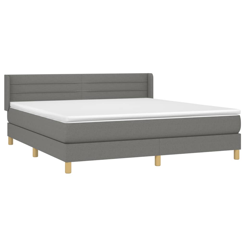 Sommier à lattes de lit avec matelas Gris foncé 160x200cm Tissu - XIOS