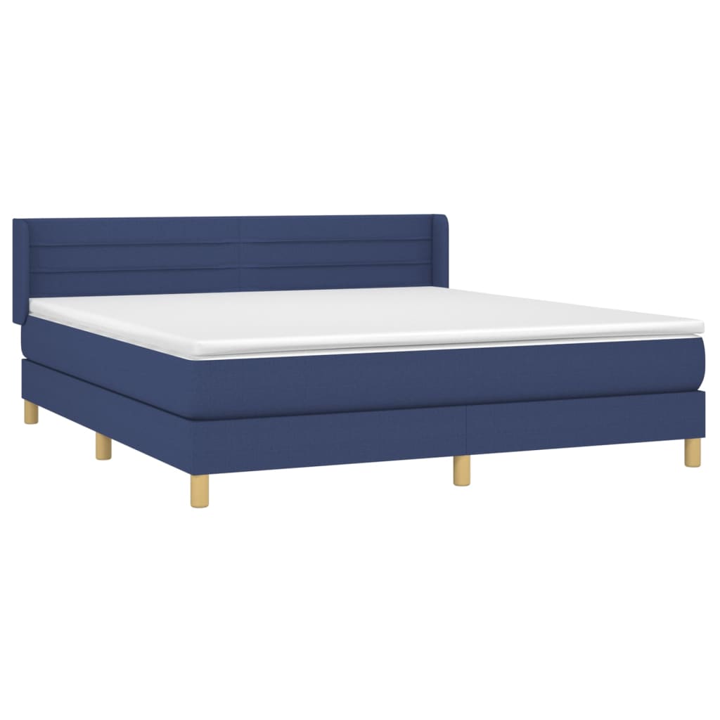 Sommier à lattes de lit avec matelas Bleu 160x200 cm Tissu - XIOS