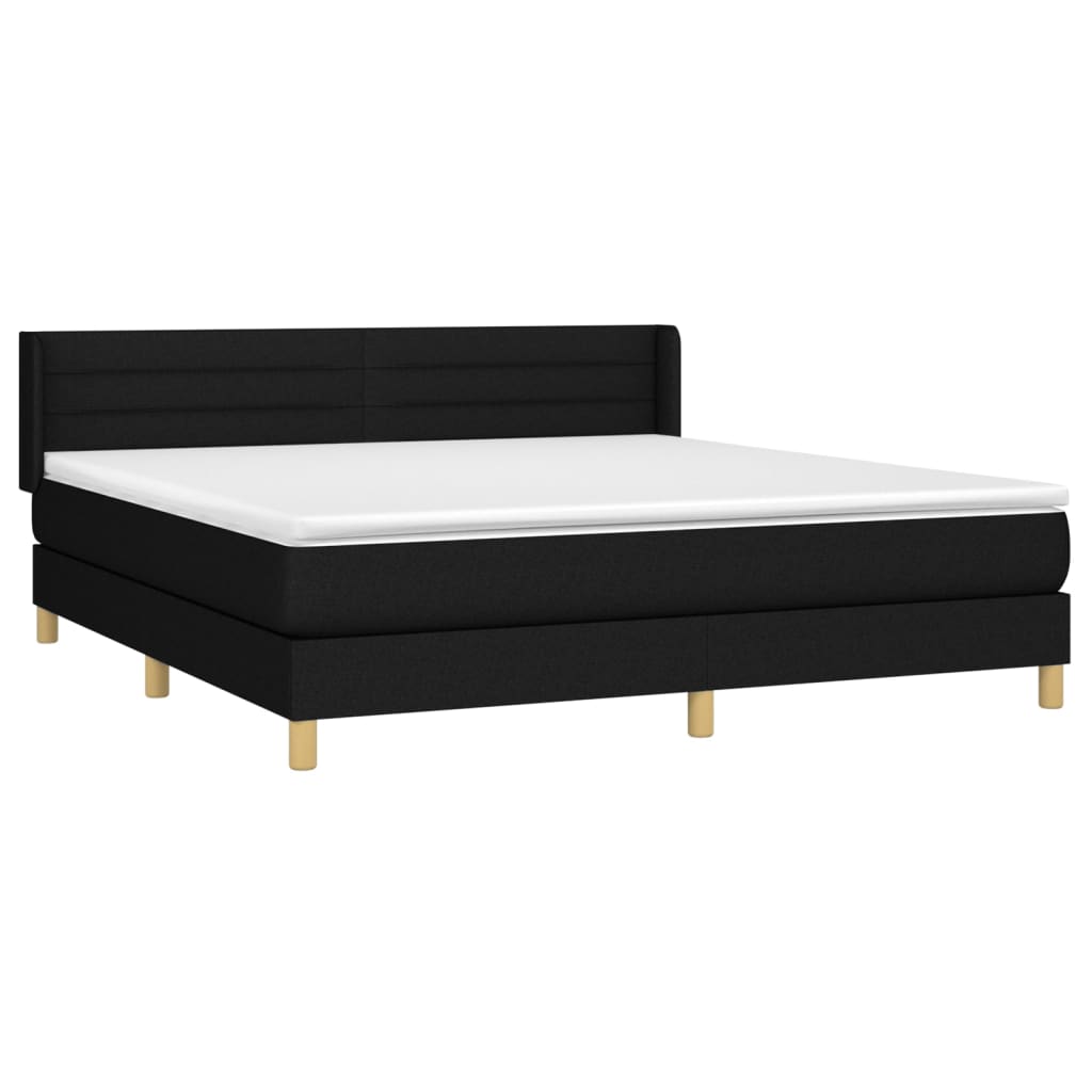 Sommier à lattes de lit avec matelas Noir 180x200 cm Tissu - XIOS