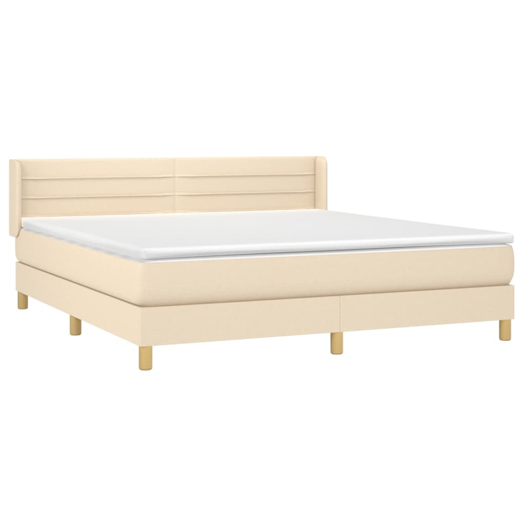 Sommier à lattes de lit avec matelas Crème 180x200 cm Tissu - XIOS