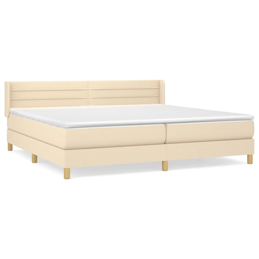 Sommier à lattes de lit avec matelas Crème 200x200 cm Tissu - XIOS