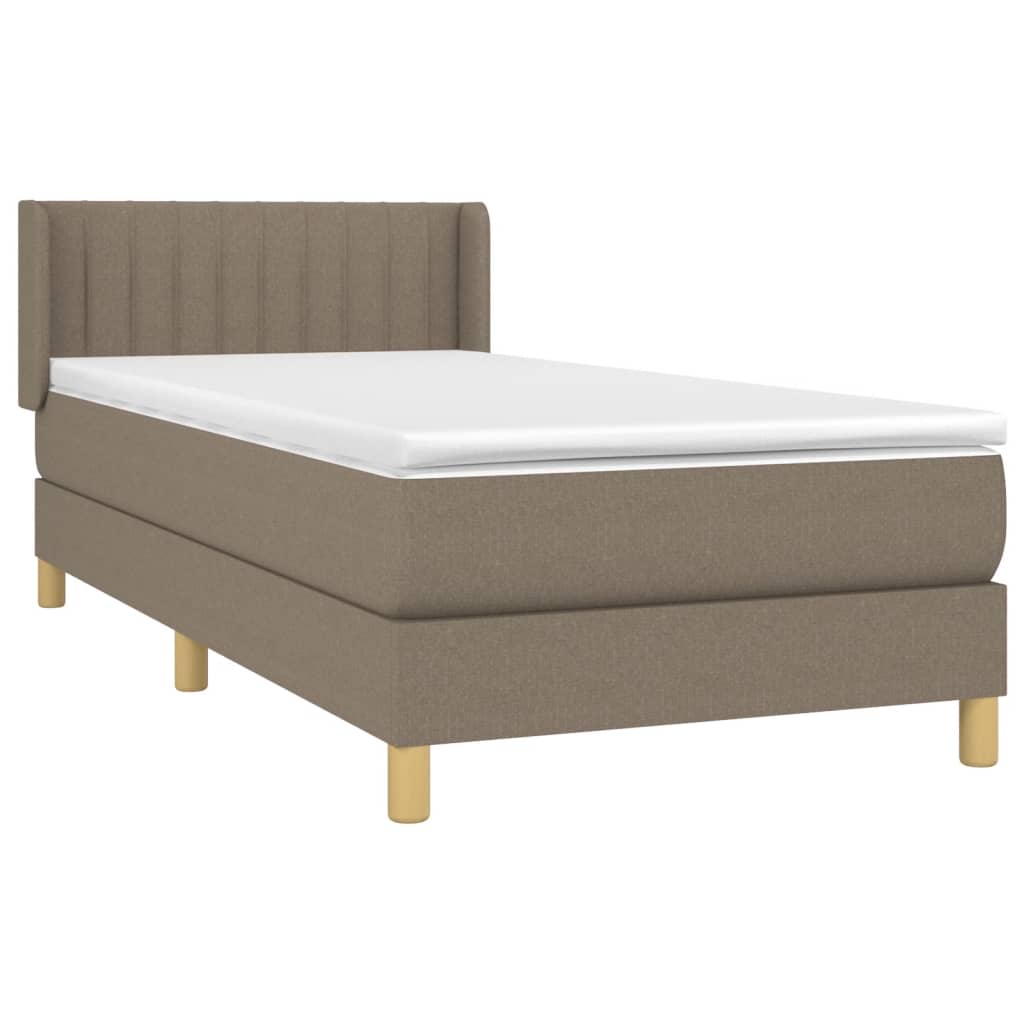 Sommier à lattes de lit avec matelas Taupe 90x190 cm Tissu - XIOS