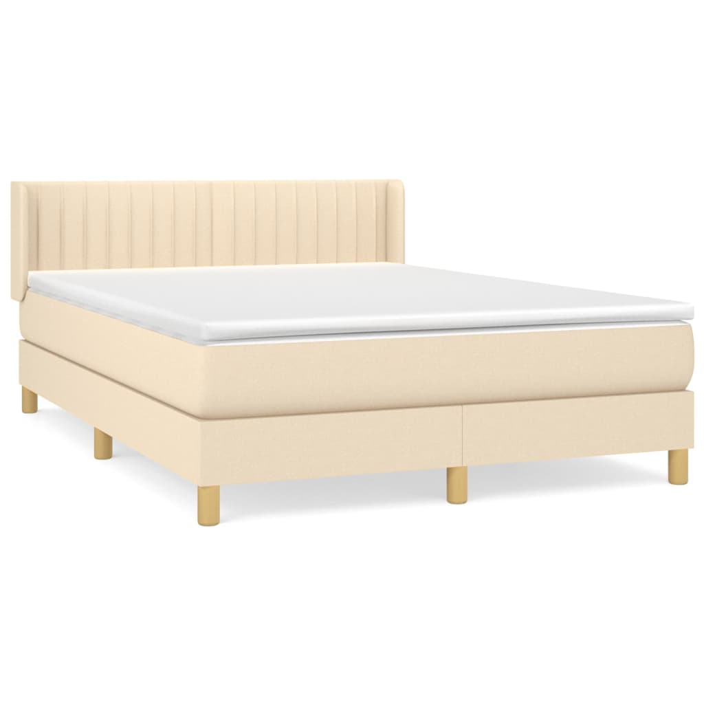 Sommier à lattes de lit avec matelas Crème 140x200 cm Tissu - XIOS