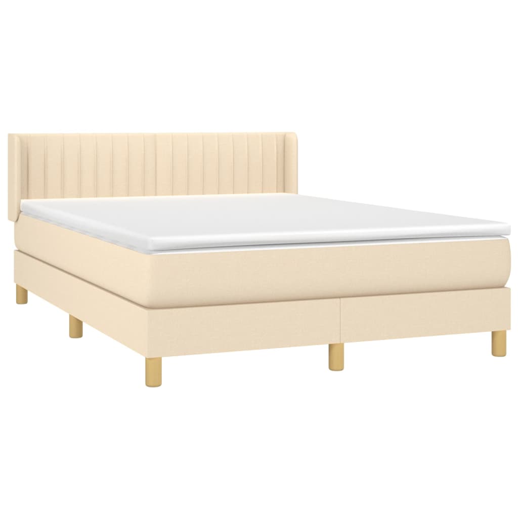 Sommier à lattes de lit avec matelas Crème 140x200 cm Tissu - XIOS