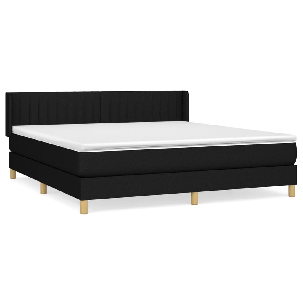 Sommier à lattes de lit avec matelas Noir 160x200 cm Tissu - XIOS