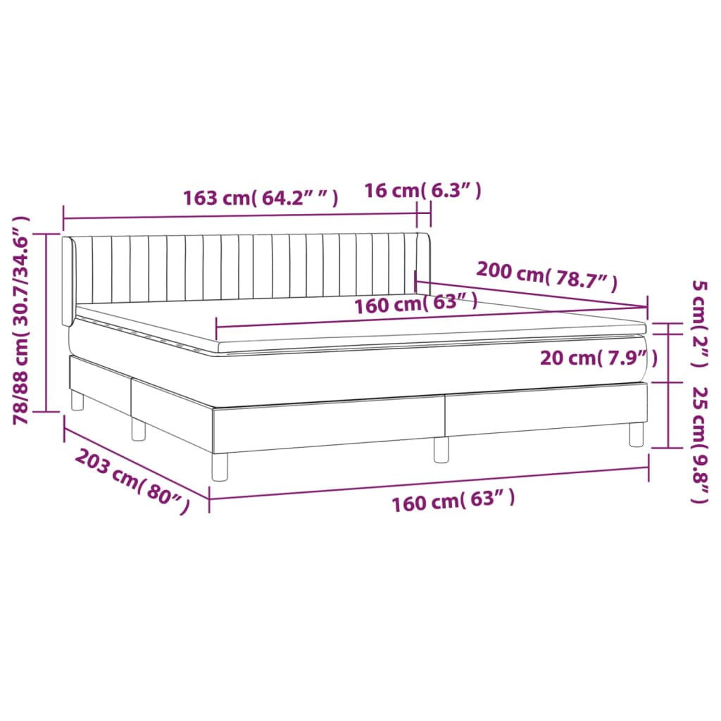 Sommier à lattes de lit avec matelas Marron foncé 160x200 cm - XIOS