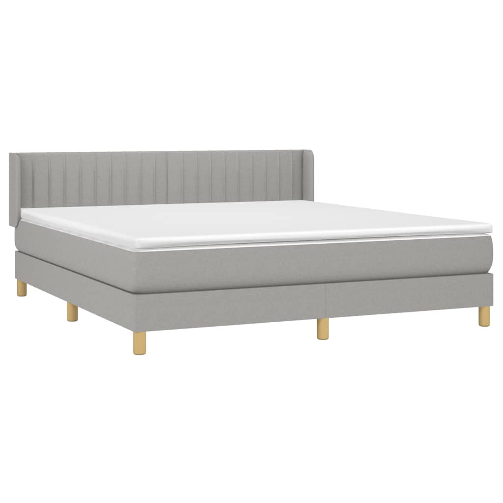Sommier à lattes de lit avec matelas Gris clair 180x200cm Tissu - XIOS