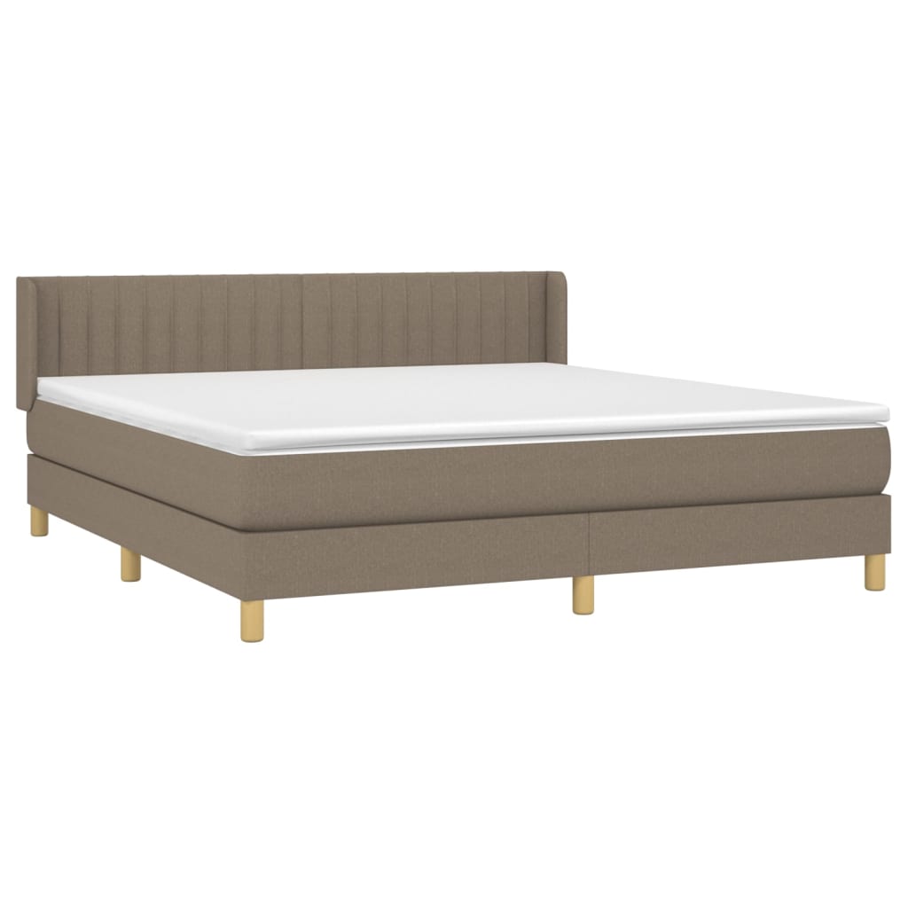Sommier à lattes de lit avec matelas Taupe 180x200 cm Tissu - XIOS