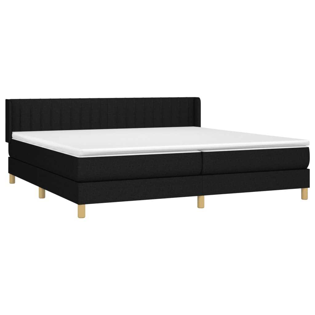 Sommier à lattes de lit avec matelas Noir 200x200 cm Tissu - XIOS