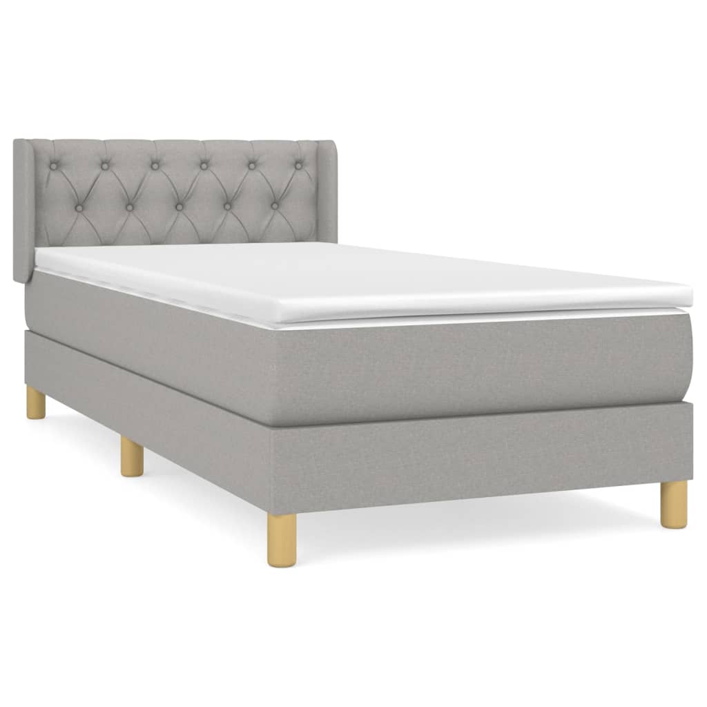 Sommier à lattes de lit avec matelas Gris clair 80x200 cm Tissu - XIOS