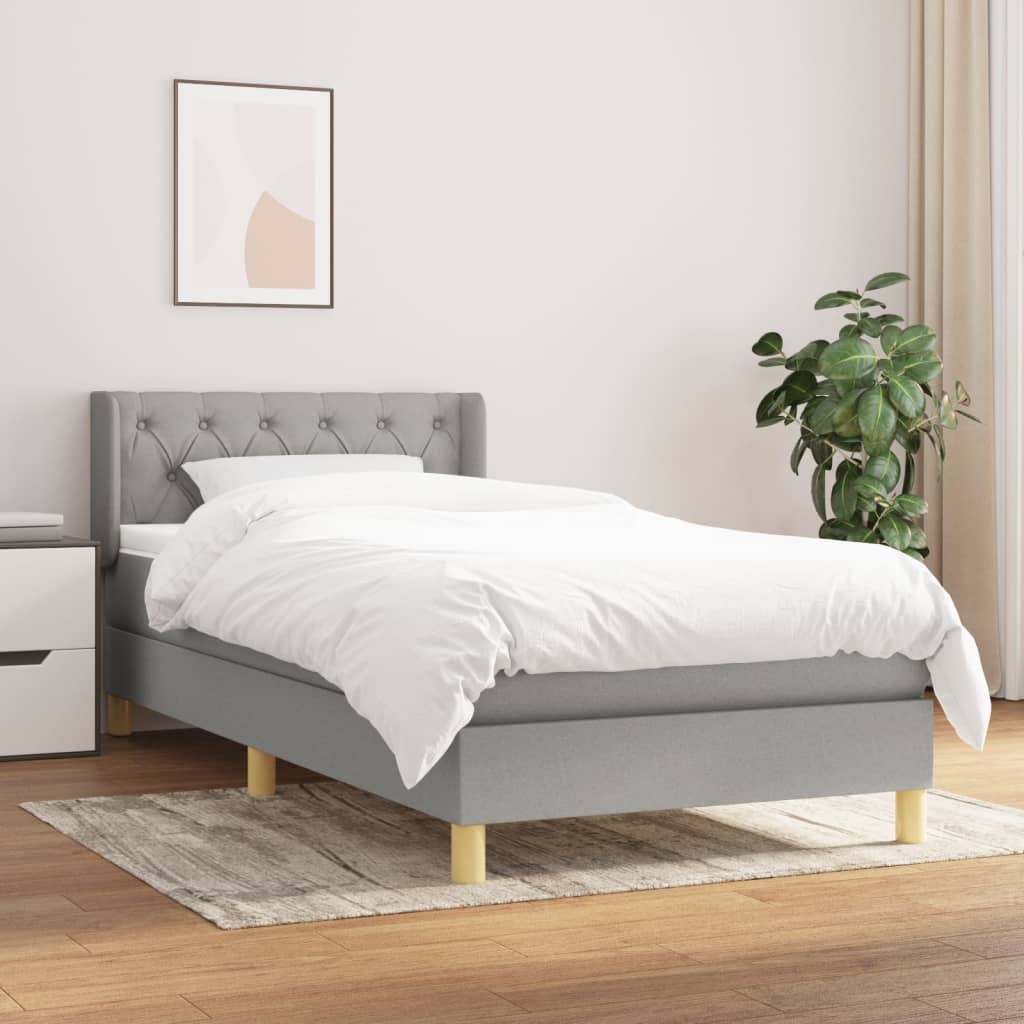 Sommier à lattes de lit avec matelas Gris clair 80x200 cm Tissu - XIOS