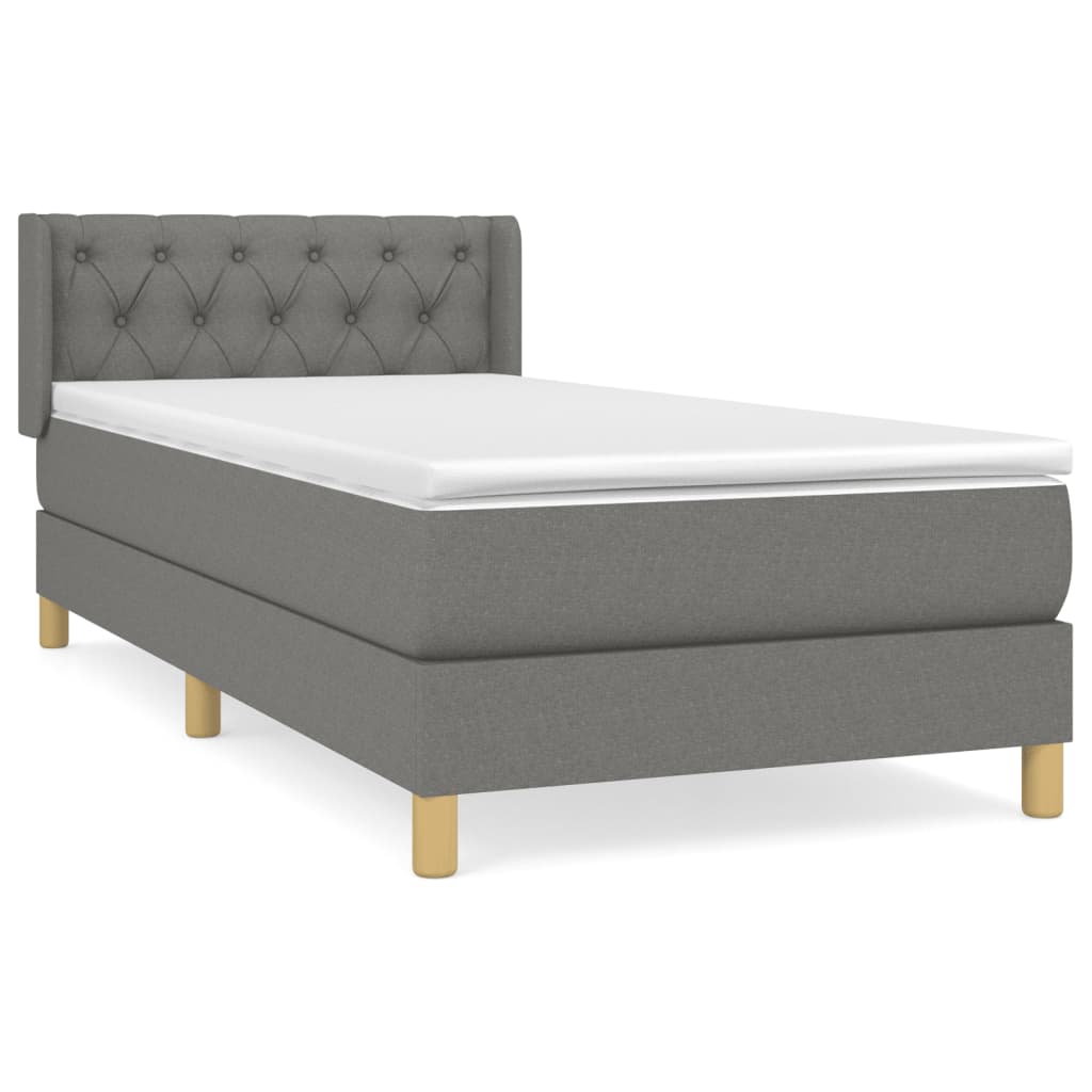 Sommier à lattes de lit avec matelas Gris foncé 80x200 cm Tissu - XIOS