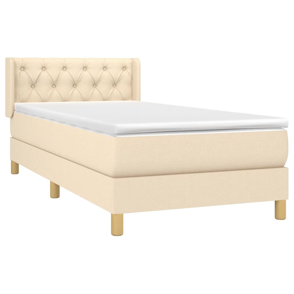 Sommier à lattes de lit avec matelas Crème 80x200 cm Tissu - XIOS