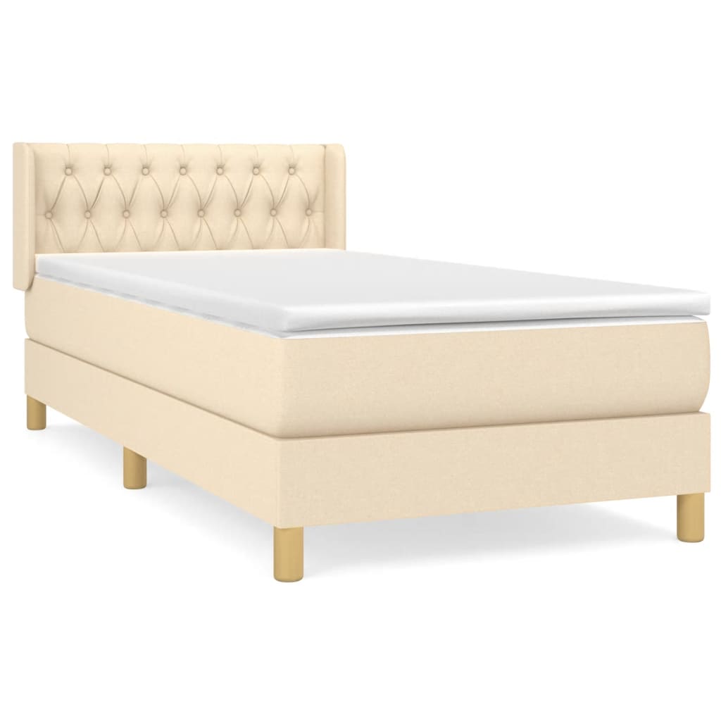 Sommier à lattes de lit et matelas Crème 90x190 cm Tissu - XIOS