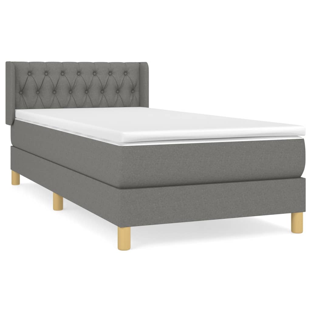 Sommier à lattes de lit avec matelas Gris foncé 100x200cm Tissu - XIOS