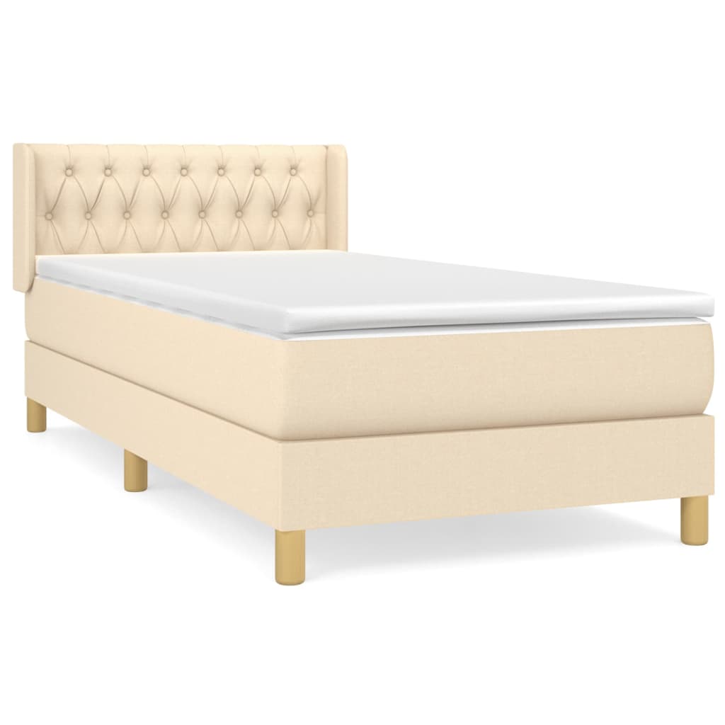 Sommier à lattes de lit avec matelas Crème 100x200 cm Tissu - XIOS