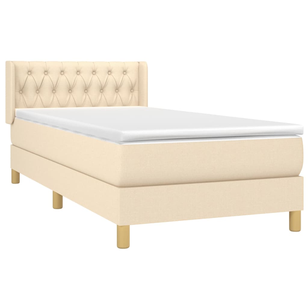 Sommier à lattes de lit avec matelas Crème 100x200 cm Tissu - XIOS